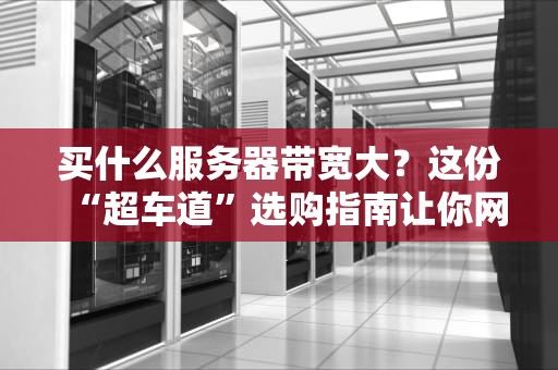 买什么服务器带宽大？这份“超车道”选购指南让你网速飞起！
