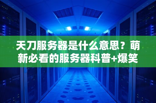 天刀服务器是什么意思？萌新必看的服务器科普+爆笑解读！