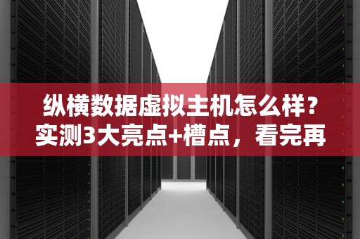 纵横数据虚拟主机怎么样？实测3大亮点+槽点，看完再剁手！