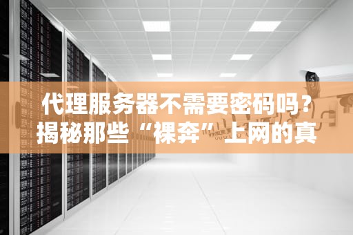 代理服务器不需要密码吗？揭秘那些“裸奔”上网的真相！