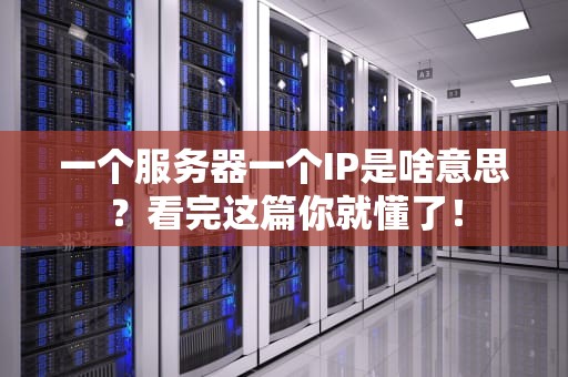 一个服务器一个IP是啥意思？看完这篇你就懂了！