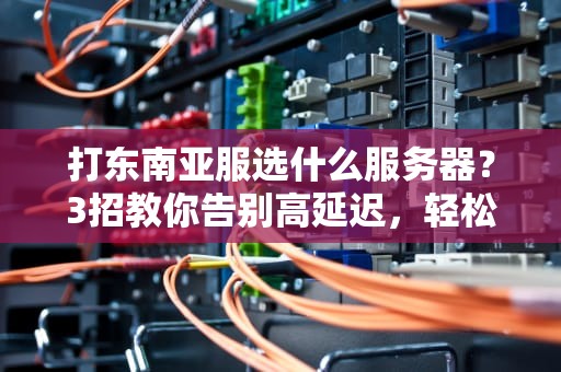 打东南亚服选什么服务器？3招教你告别高延迟，轻松吃鸡！