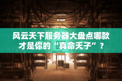 风云天下服务器大盘点哪款才是你的“真命天子”？