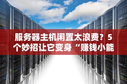 服务器主机闲置太浪费？5个妙招让它变身“赚钱小能手”！