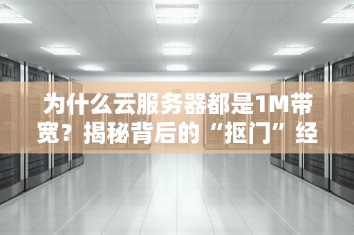 为什么云服务器都是1M带宽？揭秘背后的“抠门”经济学！