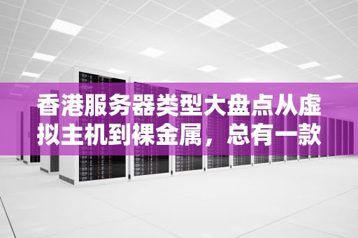香港服务器类型大盘点从虚拟主机到裸金属，总有一款适合你！