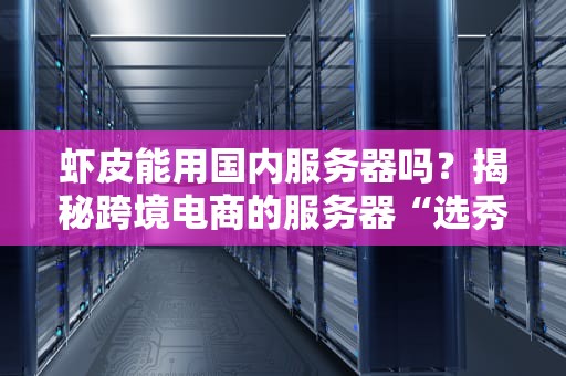 虾皮能用国内服务器吗？揭秘跨境电商的服务器“选秀”内幕！