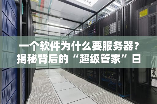 一个软件为什么要服务器？揭秘背后的“超级管家”日常！