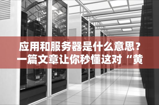 应用和服务器是什么意思？一篇文章让你秒懂这对“黄金搭档”！