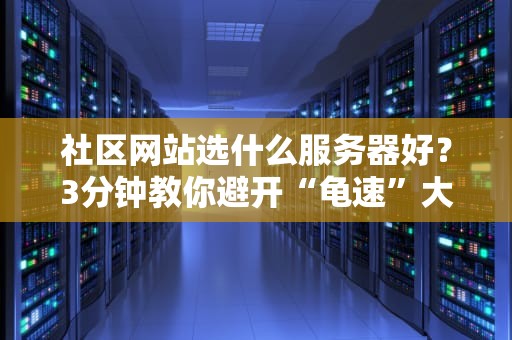 社区网站选什么服务器好？3分钟教你避开“龟速”大坑！
