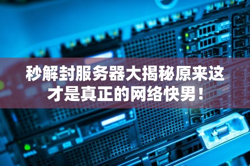 秒解封服务器大揭秘原来这才是真正的网络快男！