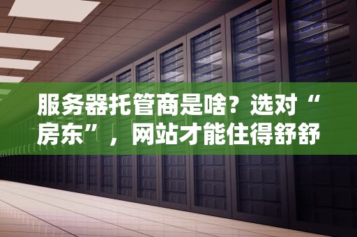 服务器托管商是啥？选对“房东”，网站才能住得舒舒服服！