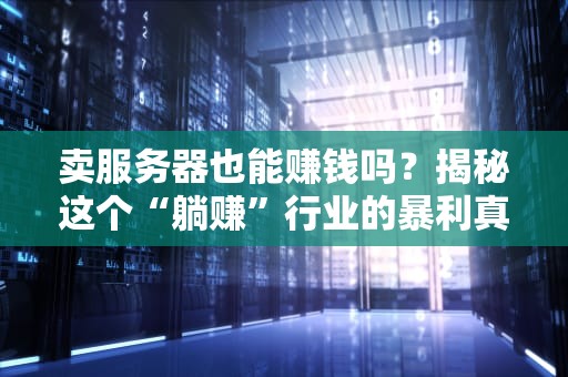 卖服务器也能赚钱吗？揭秘这个“躺赚”行业的暴利真相！