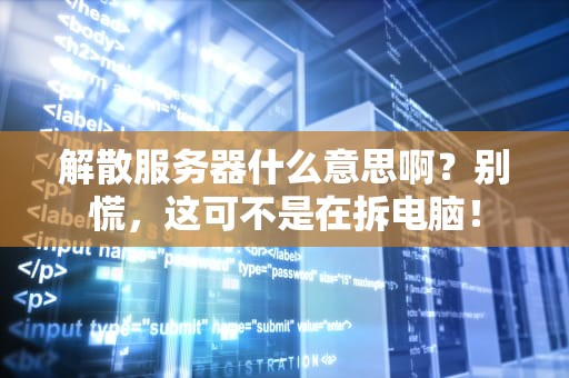 解散服务器什么意思啊？别慌，这可不是在拆电脑！
