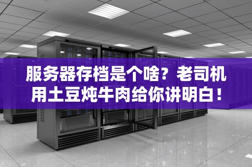 服务器存档是个啥？老司机用土豆炖牛肉给你讲明白！