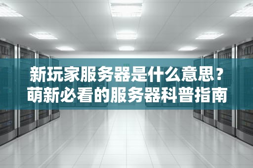 新玩家服务器是什么意思？萌新必看的服务器科普指南！