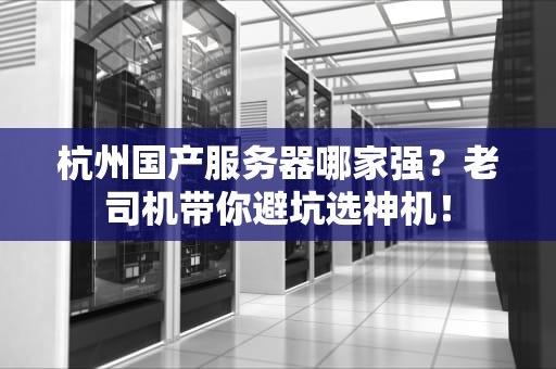 杭州国产服务器哪家强？老司机带你避坑选神机！