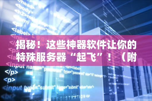 揭秘！这些神器软件让你的特殊服务器“起飞”！（附实测对比）