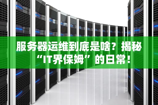 服务器运维到底是啥？揭秘“IT界保姆”的日常！