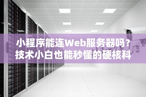小程序能连Web服务器吗？技术小白也能秒懂的硬核科普！
