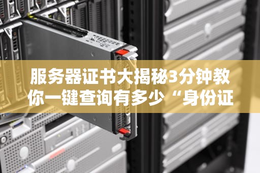 服务器证书大揭秘3分钟教你一键查询有多少“身份证”在裸奔！