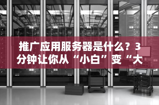 推广应用服务器是什么？3分钟让你从“小白”变“大神”！