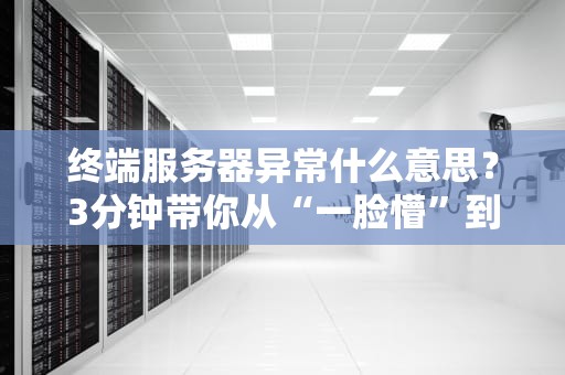 终端服务器异常什么意思？3分钟带你从“一脸懵”到“秒懂大师”！