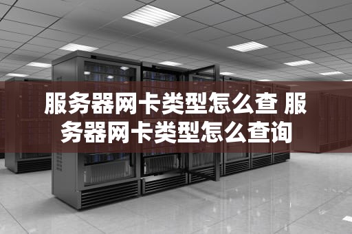 服务器网卡类型怎么查 服务器网卡类型怎么查询