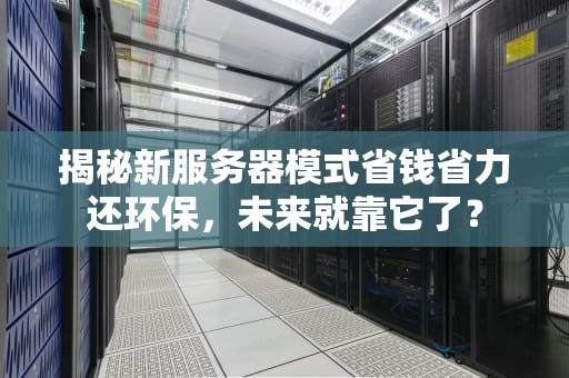揭秘新服务器模式省钱省力还环保，未来就靠它了？