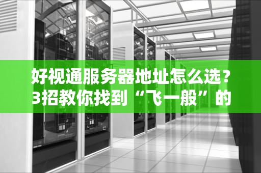 好视通服务器地址怎么选？3招教你找到“飞一般”的流畅体验！