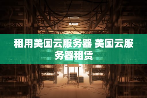 租用美国云服务器 美国云服务器租赁