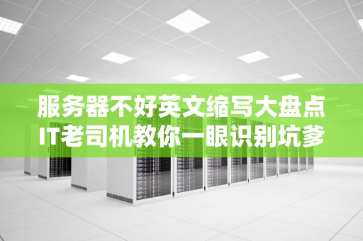 服务器不好英文缩写大盘点IT老司机教你一眼识别坑爹配置！