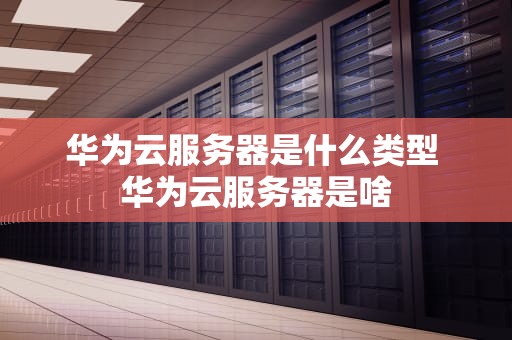 华为云服务器是什么类型 华为云服务器是啥