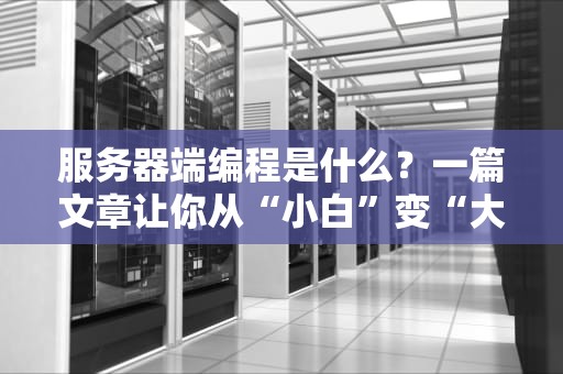 服务器端编程是什么？一篇文章让你从“小白”变“大神”（附实战案例）