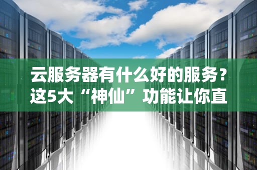 云服务器有什么好的服务？这5大“神仙”功能让你直呼真香！