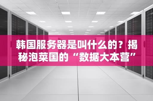 韩国服务器是叫什么的？揭秘泡菜国的“数据大本营”有多猛！