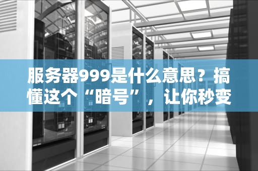 服务器999是什么意思？搞懂这个“暗号”，让你秒变运维老司机！