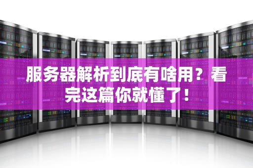服务器解析到底有啥用？看完这篇你就懂了！