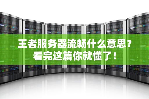 王者服务器流畅什么意思？看完这篇你就懂了！