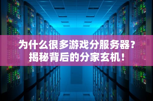 为什么很多游戏分服务器？揭秘背后的分家玄机！