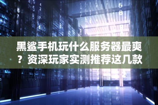 黑鲨手机玩什么服务器最爽？资深玩家实测推荐这几款！