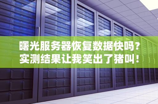 曙光服务器恢复数据快吗？实测结果让我笑出了猪叫！