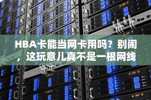 HBA卡能当网卡用吗？别闹，这玩意儿真不是一根网线能搞定的！