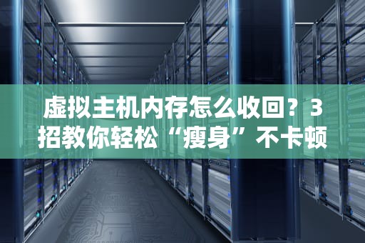 虚拟主机内存怎么收回？3招教你轻松“瘦身”不卡顿！