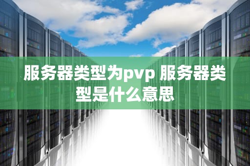 服务器类型为pvp 服务器类型是什么意思