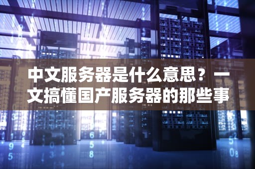 中文服务器是什么意思？一文搞懂国产服务器的那些事儿！