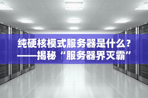 纯硬核模式服务器是什么？——揭秘“服务器界灭霸”的生存法则（附真实翻车案例）
