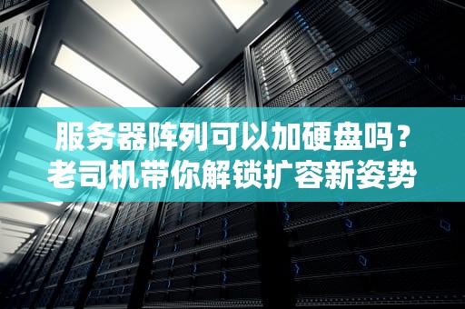 服务器阵列可以加硬盘吗？老司机带你解锁扩容新姿势！