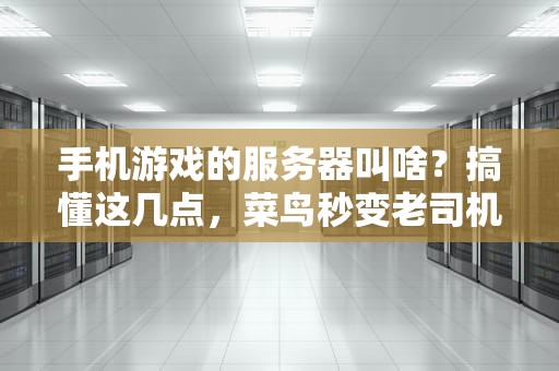 手机游戏的服务器叫啥？搞懂这几点，菜鸟秒变老司机！