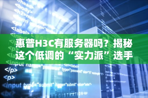 惠普H3C有服务器吗？揭秘这个低调的“实力派”选手！